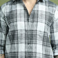 Checked Pure Cotton Casual Shirt for Men ( RDSH 007Grey )
