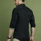 Satin Lycra Solid Casual Shirt for Men ( RDSH 008Black )