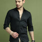 Satin Lycra Solid Casual Shirt for Men ( RDSH 008Black )