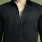 Satin Lycra Solid Casual Shirt for Men ( RDSH 008Black )