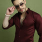Satin Lycra Solid Casual Shirt for Men ( RDSH 008Maroon )