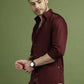Satin Lycra Solid Casual Shirt for Men ( RDSH 008Maroon )