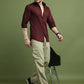 Satin Lycra Solid Casual Shirt for Men ( RDSH 008Maroon )
