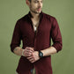 Satin Lycra Solid Casual Shirt for Men ( RDSH 008Maroon )