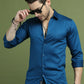 Satin Lycra Solid Casual Shirt for Men ( RDSH 008Peacock )