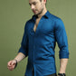 Satin Lycra Solid Casual Shirt for Men ( RDSH 008Peacock )