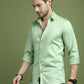 Satin Lycra Solid Casual Shirt for Men ( RDSH 008Pista )