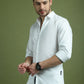 Satin Lycra Solid Casual Shirt for Men ( RDSH 008White )