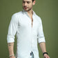 Satin Lycra Solid Casual Shirt for Men ( RDSH 008White )