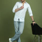 Satin Lycra Solid Casual Shirt for Men ( RDSH 008White )