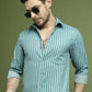 Men's Regular Fit Striped Casual Shirt ( RDSH 009Blue )