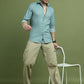Men's Regular Fit Striped Casual Shirt ( RDSH 009Blue )