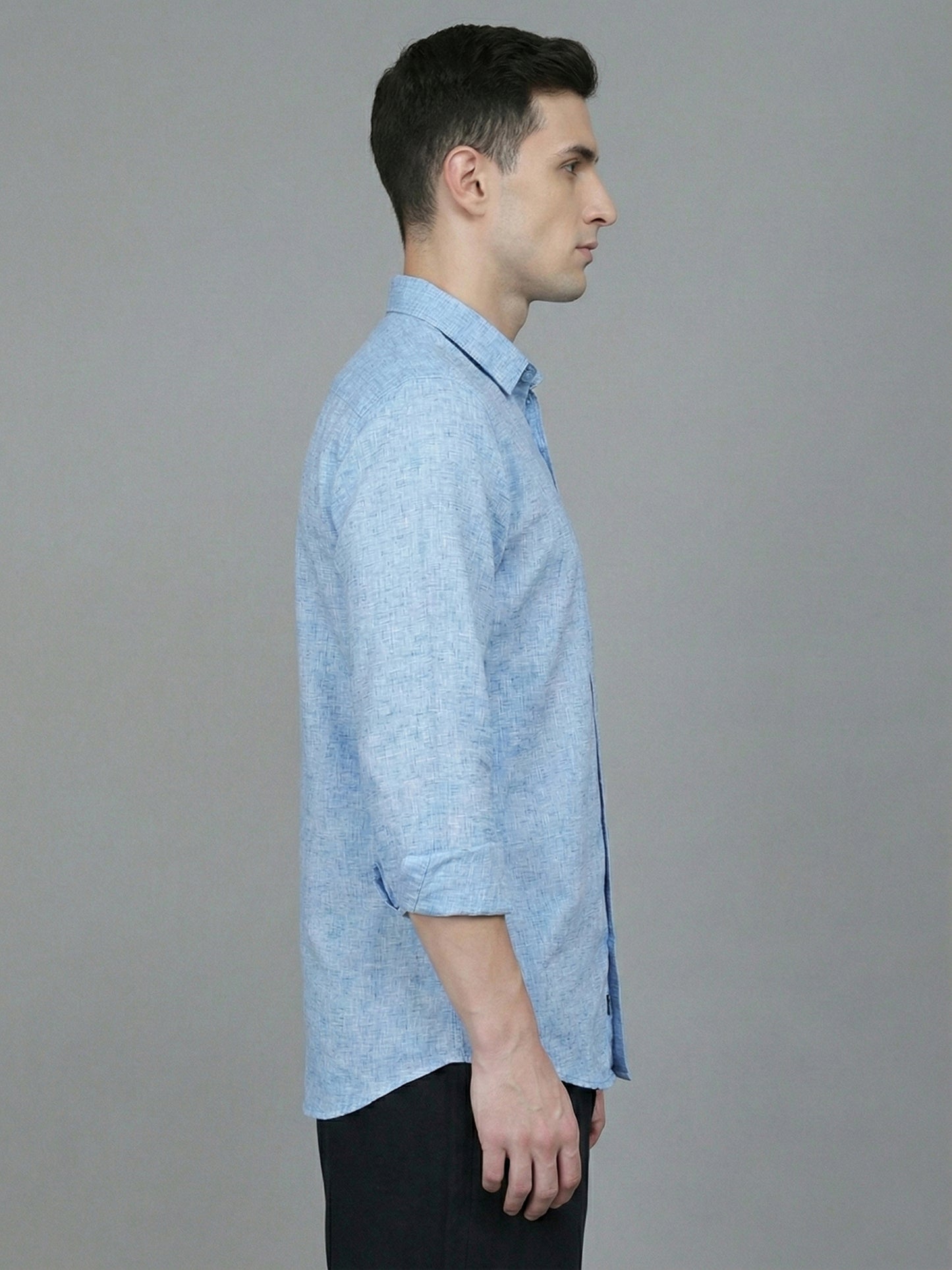 Solid Linen Casual Shirt for Men ( RDSH 012Blue )