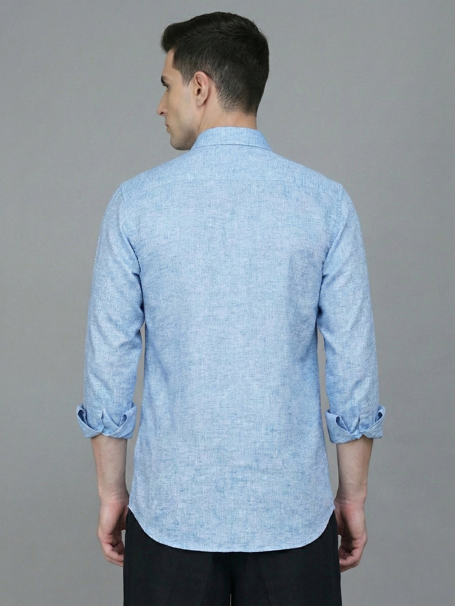 Solid Linen Casual Shirt for Men ( RDSH 012Blue )