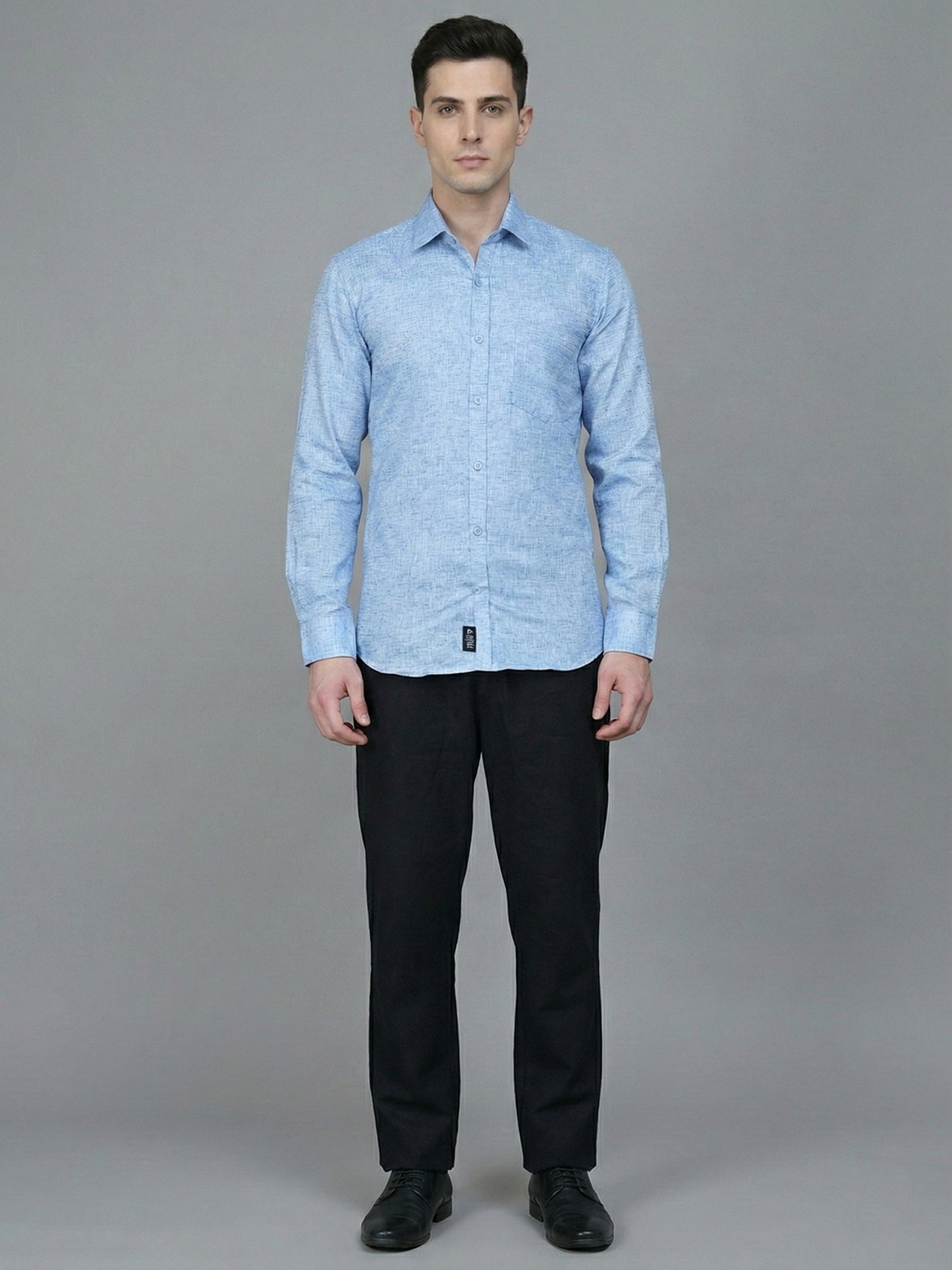 Solid Linen Casual Shirt for Men ( RDSH 012Blue )