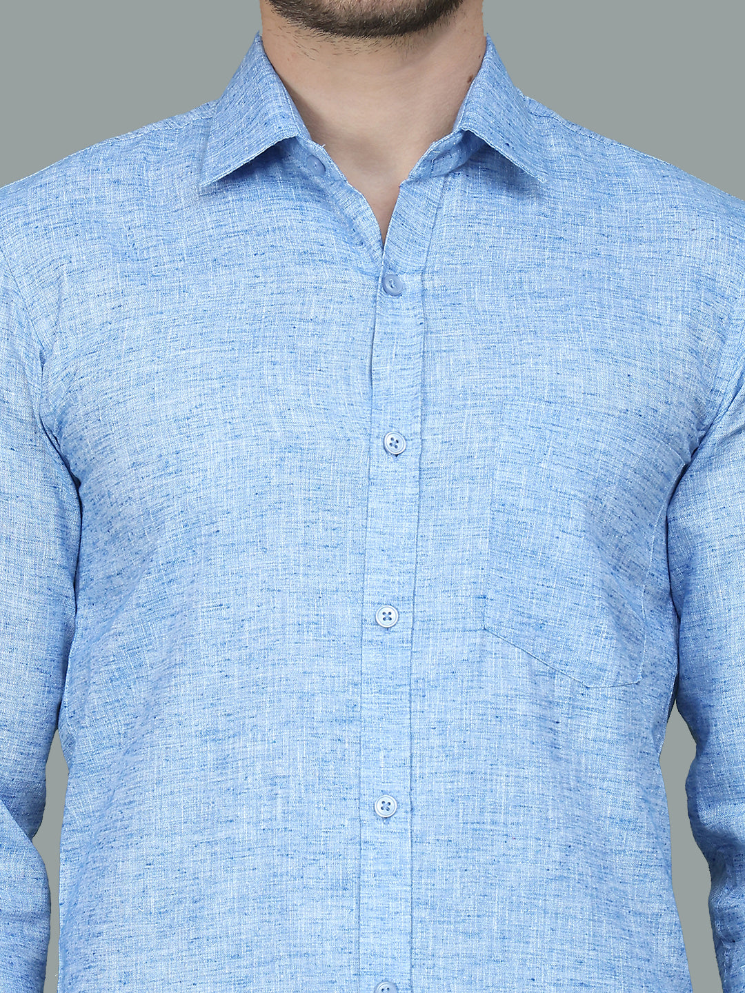 Solid Linen Casual Shirt for Men ( RDSH 012Blue )