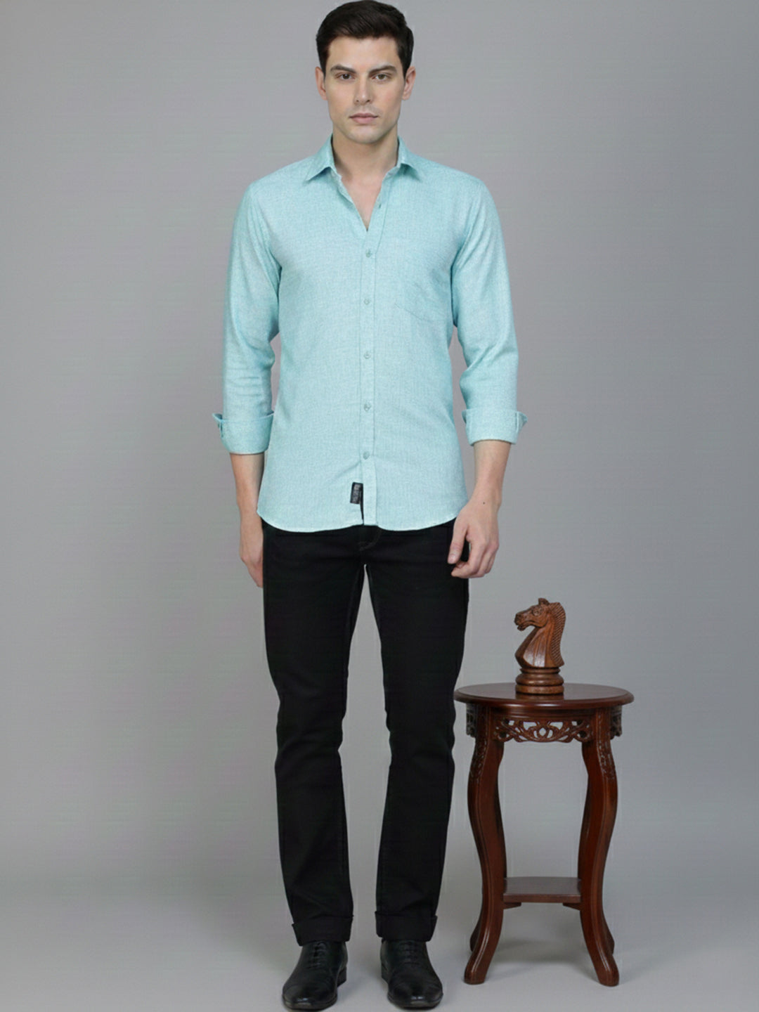Solid Linen Casual Shirt for Men ( RDSH 012Green )
