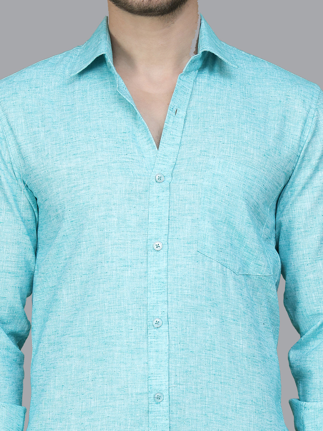 Solid Linen Casual Shirt for Men ( RDSH 012Green )