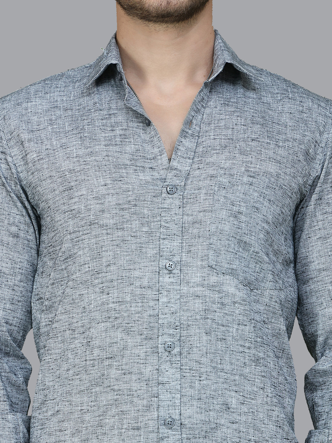 Solid Linen Casual Shirt for Men ( RDSH 012Grey )