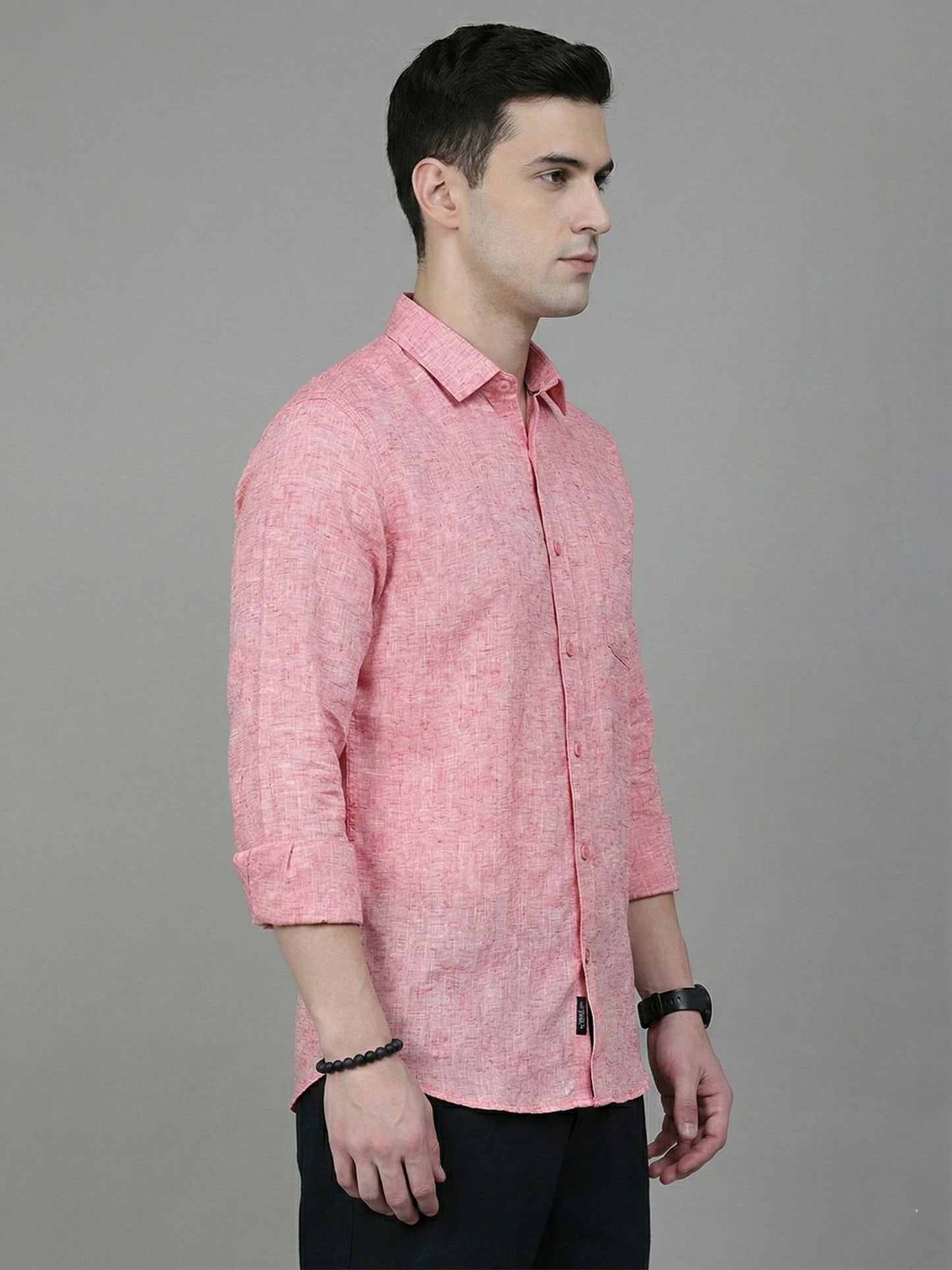 Solid Linen Casual Shirt for Men ( RDSH 012Red )