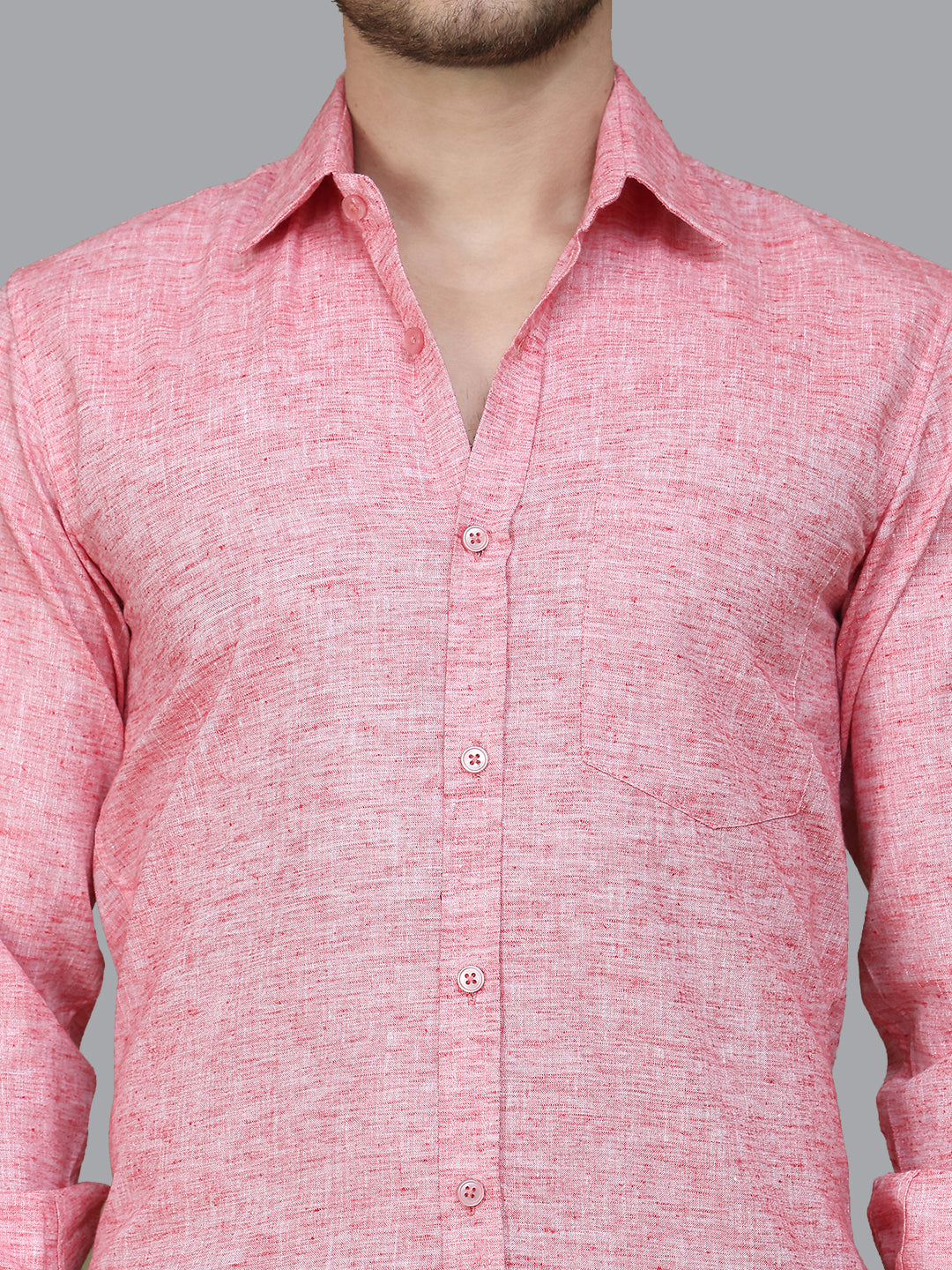 Solid Linen Casual Shirt for Men ( RDSH 012Red )