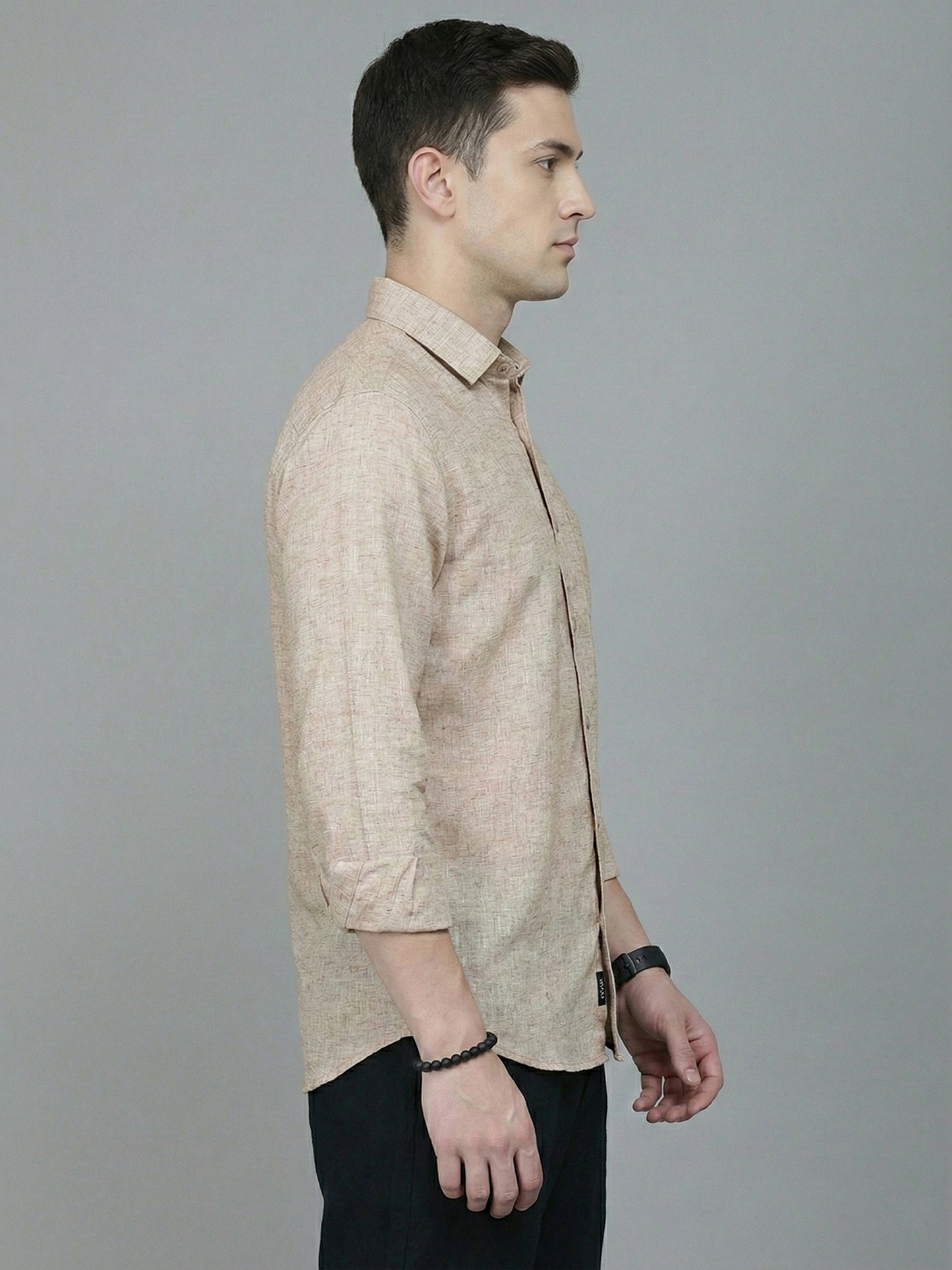 Solid Linen Casual Shirt for Men ( RDSH 012Rust )