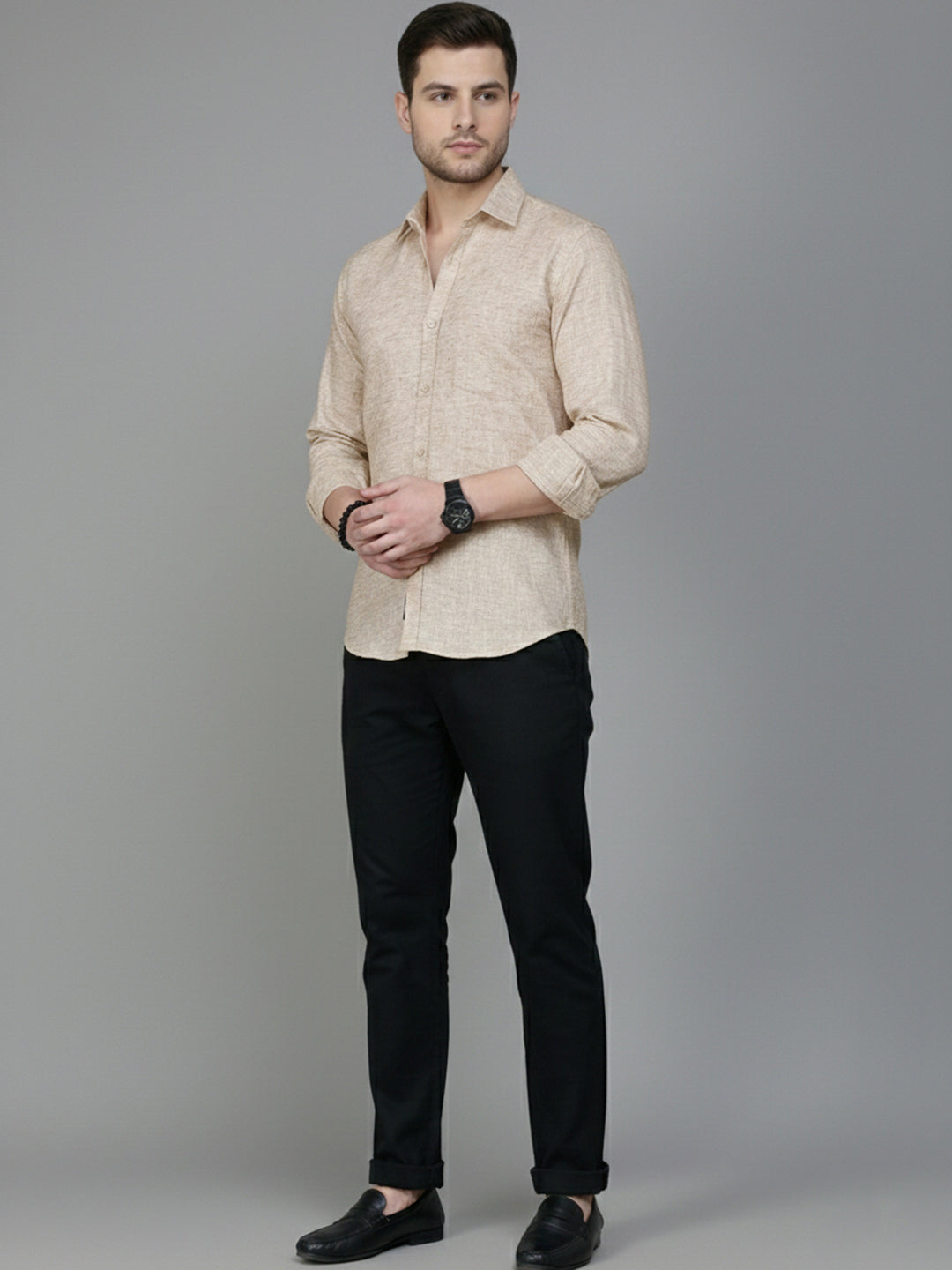 Solid Linen Casual Shirt for Men ( RDSH 012Rust )