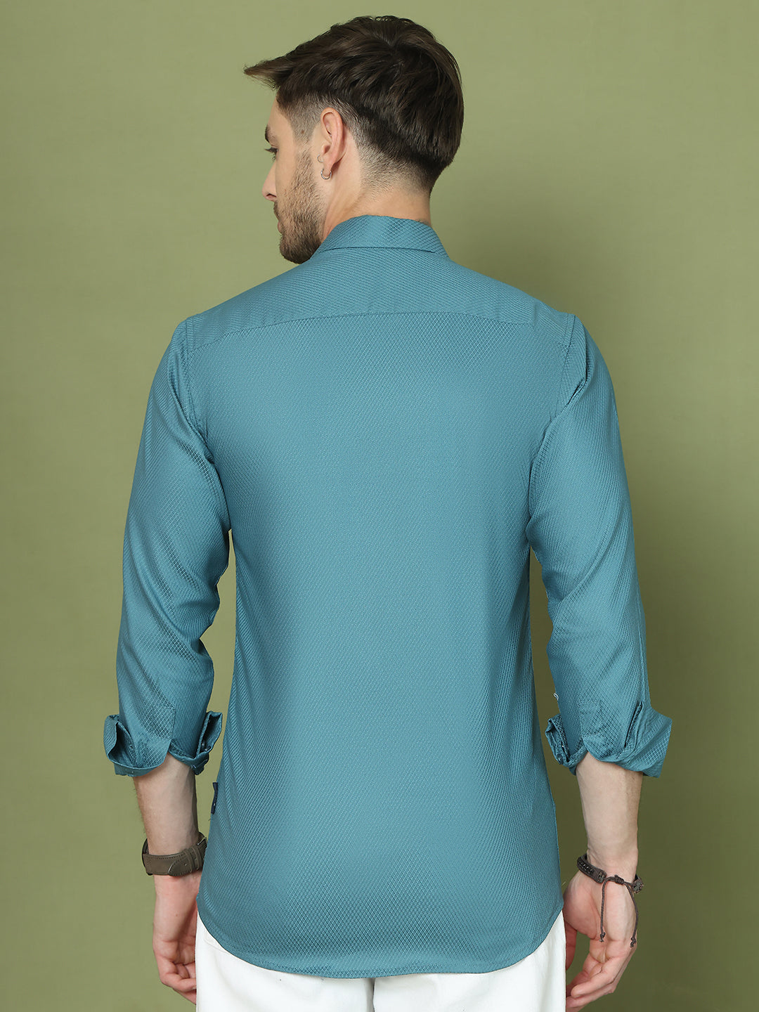 Woven Design Magenta Casual Shirt for Men ( RDSH 013Blue )
