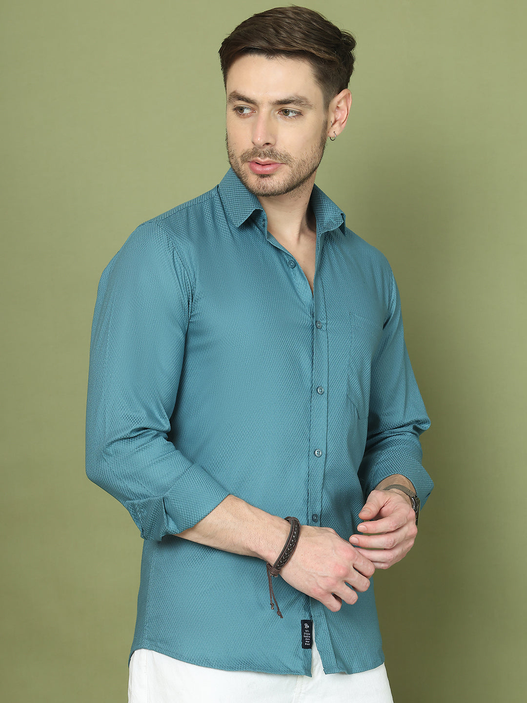 Woven Design Magenta Casual Shirt for Men ( RDSH 013Blue )