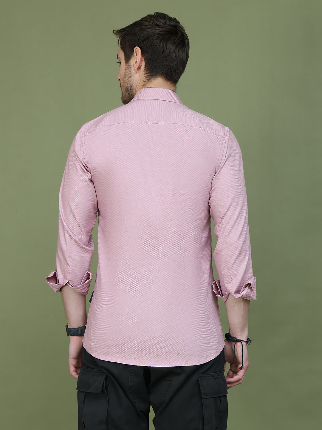 Woven Design Magenta Casual Shirt for Men ( RDSH 013Magenta )