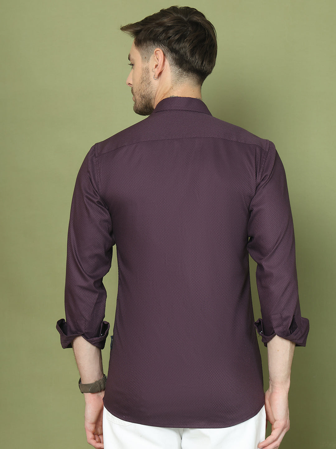 Woven Design Magenta Casual Shirt for Men ( RDSH 013Purple )