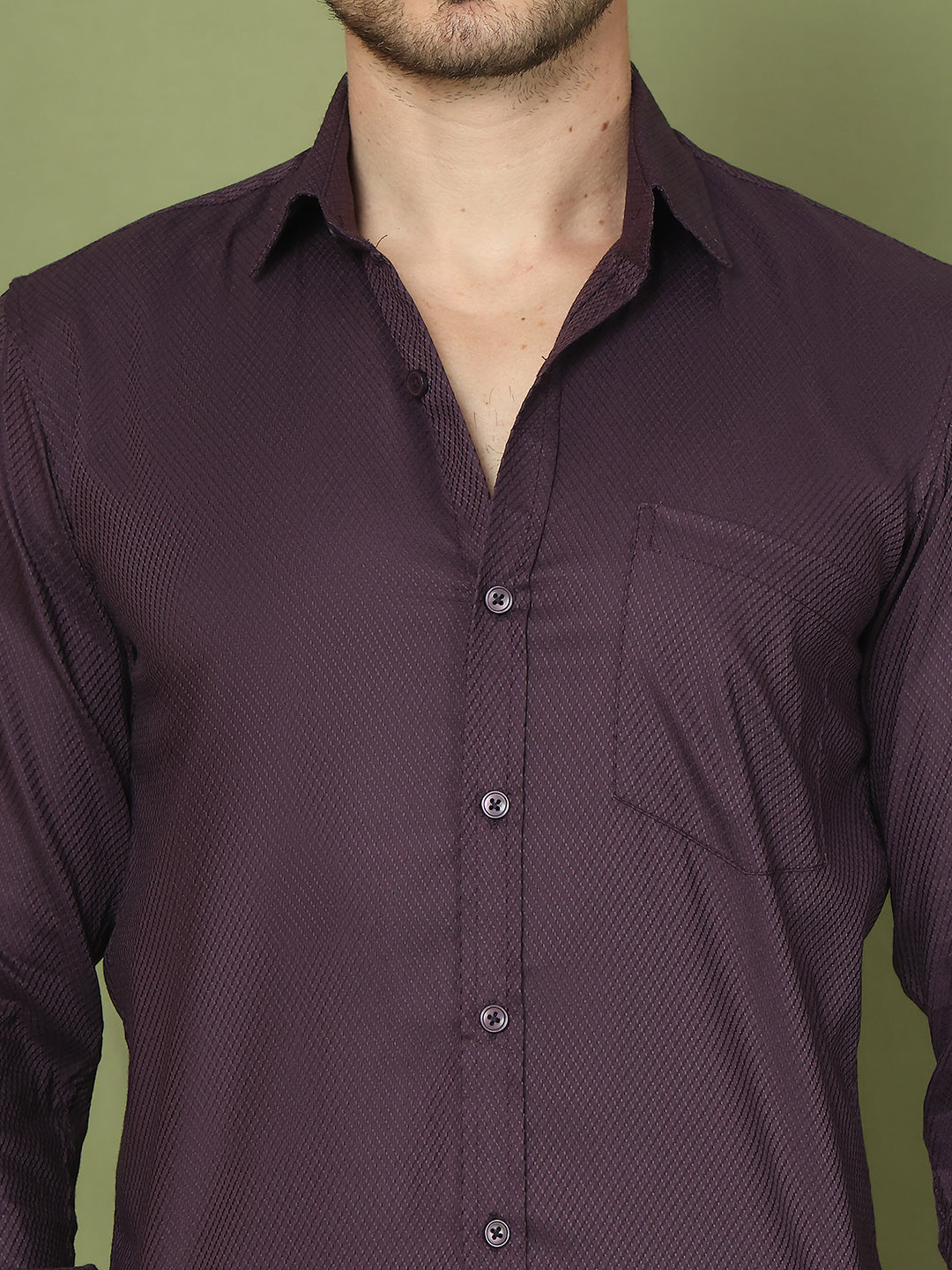 Woven Design Magenta Casual Shirt for Men ( RDSH 013Purple )