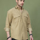 Classic Corduroy Shirt with Dual Pockets ( RDSH 014Beige )