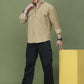 Classic Corduroy Shirt with Dual Pockets ( RDSH 014Beige )