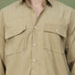 Classic Corduroy Shirt with Dual Pockets ( RDSH 014Beige )