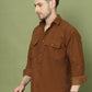 Classic Corduroy Shirt with Dual Pockets ( RDSH 014Brown )