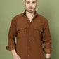 Classic Corduroy Shirt with Dual Pockets ( RDSH 014Brown )