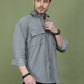 Classic Corduroy Shirt with Dual Pockets ( RDSH 014Light-Grey )