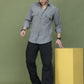 Classic Corduroy Shirt with Dual Pockets ( RDSH 014Light-Grey )