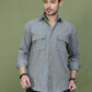 Classic Corduroy Shirt with Dual Pockets ( RDSH 014Light-Grey )