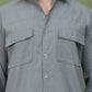 Classic Corduroy Shirt with Dual Pockets ( RDSH 014Light-Grey )