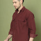 Classic Corduroy Shirt with Dual Pockets ( RDSH 014Maroon )