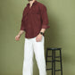 Classic Corduroy Shirt with Dual Pockets ( RDSH 014Maroon )