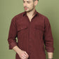 Classic Corduroy Shirt with Dual Pockets ( RDSH 014Maroon )