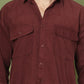 Classic Corduroy Shirt with Dual Pockets ( RDSH 014Maroon )
