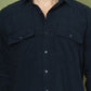 Classic Corduroy Shirt with Dual Pockets ( RDSH 014Navy )