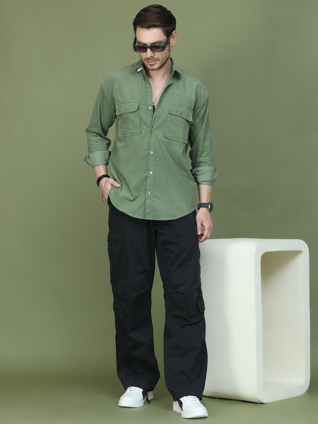 Classic Corduroy Shirt with Dual Pockets ( RDSH 014Pista )