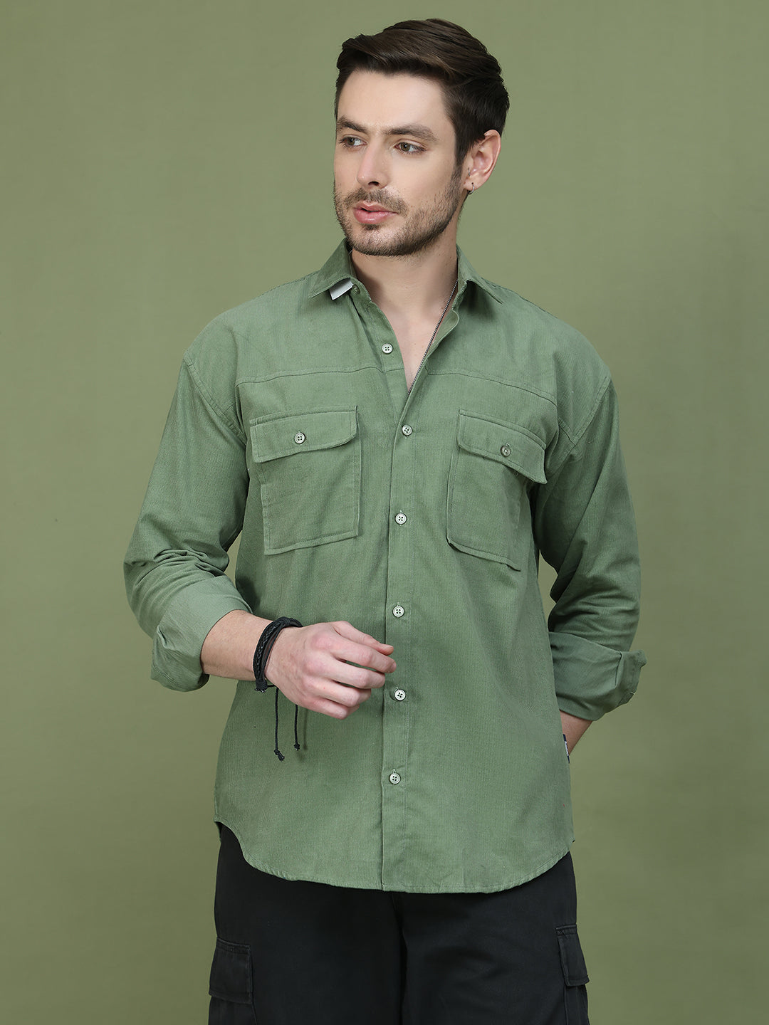 Classic Corduroy Shirt with Dual Pockets ( RDSH 014Pista )
