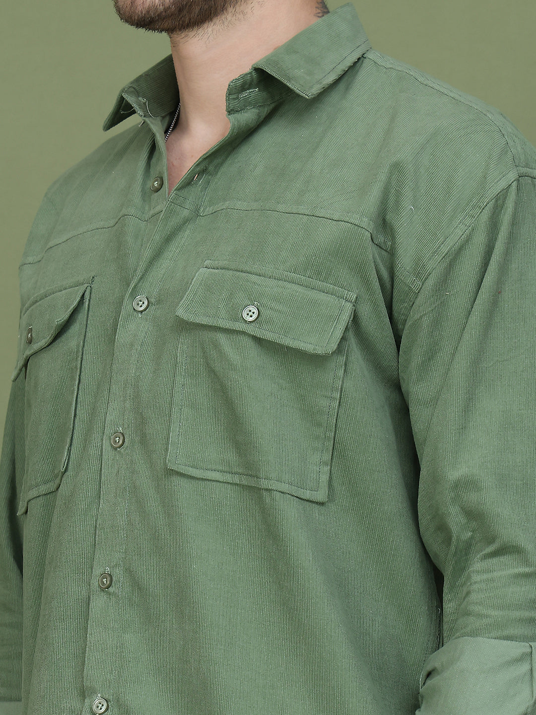 Classic Corduroy Shirt with Dual Pockets ( RDSH 014Pista )