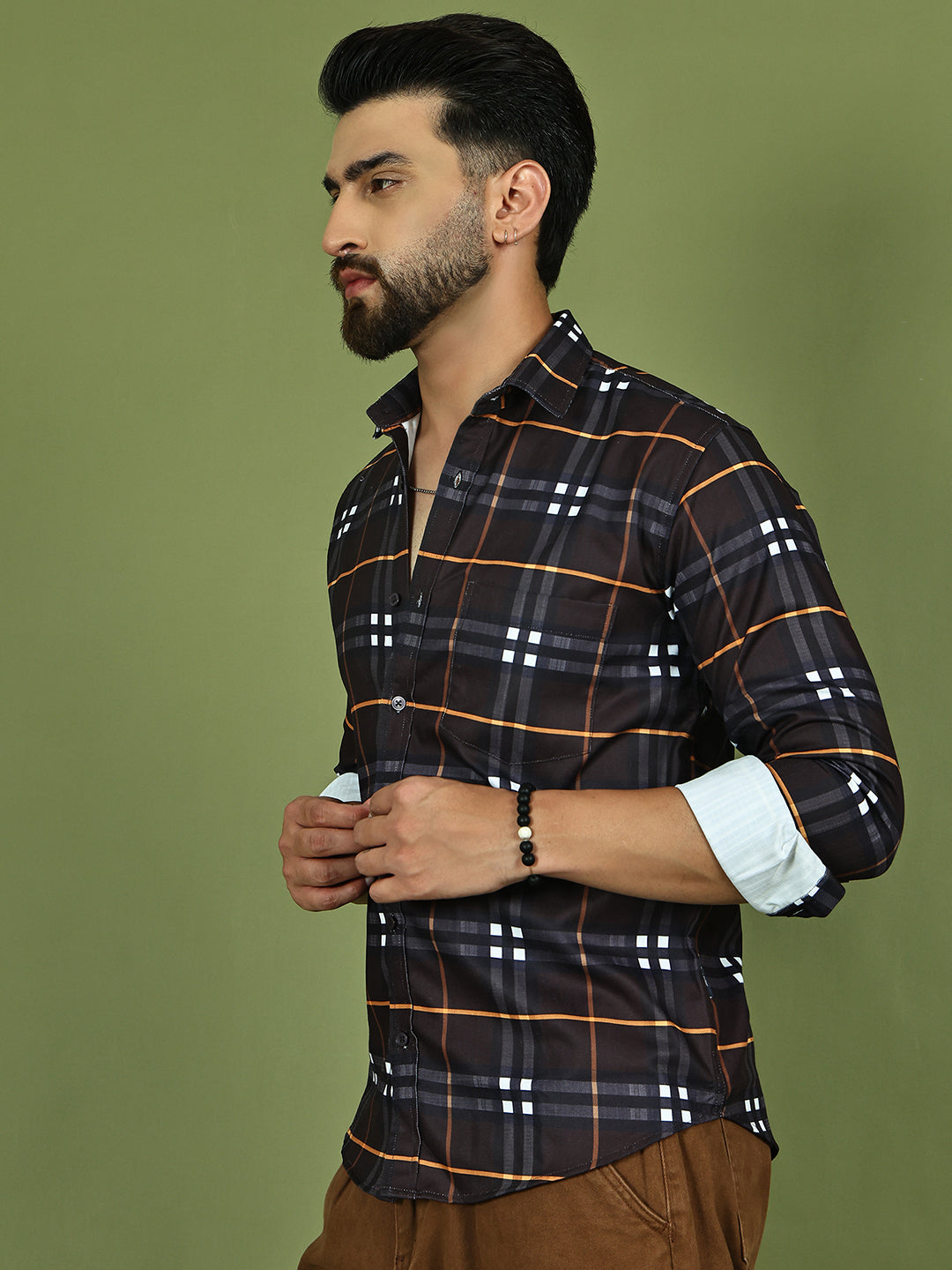 Checkered Casual Shirt for Men ( RDSH 015Coffee )